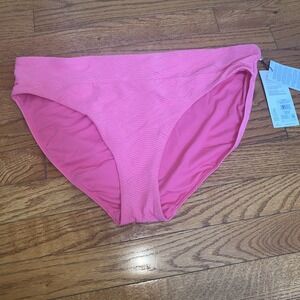 CALIA Women's Wide Banded Swim Bikini Bottom‎ Size Large Pink Heat Waves
